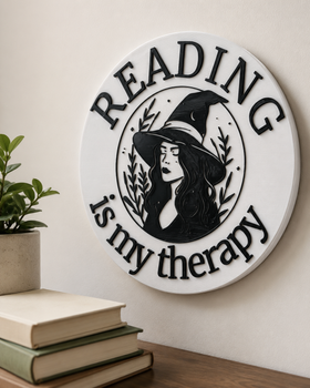 Табличка настінне панно Reading is my therapy. Aivory