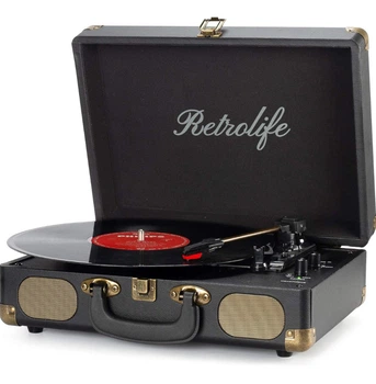 Вініловий програвач Retrolife у валізі з Bluetooth, 3 швидкості