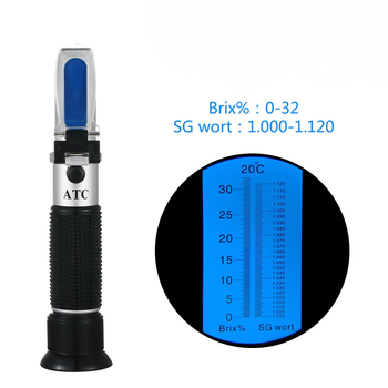 Рефрактометр ATC для пивного сусла SG Wort/Brix 0–32% (брикса) пивоваренный измеритель плотности и концентрации для пива/пивоварен