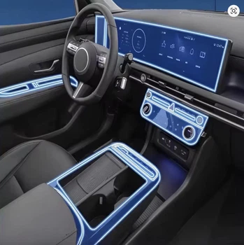 Комплект захисних плівок для салону Hyundai Tucson (екран мультимедіа + декоративні панелі), прозорий