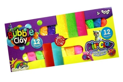 Набор для лепки с легким пластилином ARBB-02-01U "Air Clay+Bubble Clay" 12 шт. + 12 шт. в коробке DANKO