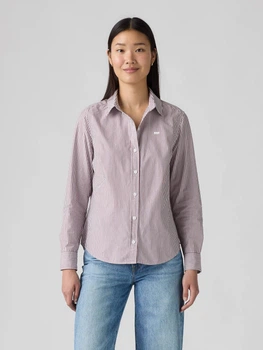 Рубашка хлопковая женская Levi`s 312325762 XS Белый/Коричневый (1160620513)