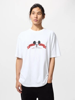 Футболка бавовняна оверсайз довга жіноча Uniqlo 519749614 M Біла (1160648297)