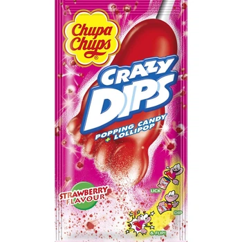 Льодяник на паличці Chupa Chups Crazy Dips Strawberry 14 г (6911316002388)