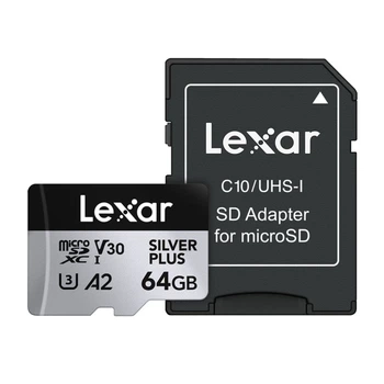 Карта памяти Lexar Silver Plus 64GB + адаптер (LMSSIPL064G-BNANG)