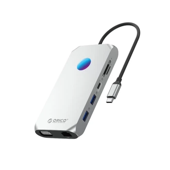 Док-станция Orico XCR 12в1 RGB USB-C PD 100W HDMI 4K VGA (6941788803725)