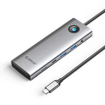 Док-станция USB-C Orico PW11 9-в-1 USB-C PD 100 Вт HDMI 4K SD/microSD RJ45 2.5G Audio Grey (6941788815667)