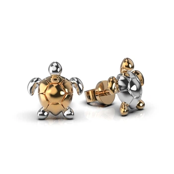 Сережки LUNET "Черепашки" з комбінованого золота 317242400