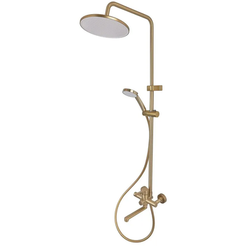 Душова колона зі змішувачем ZERIX REX-009-J BRUSHED GOLD з нерж. сталі (Колір матове золото) (ZX6125)