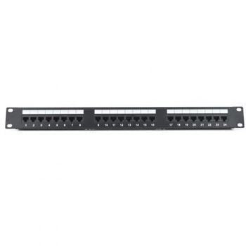Патч-панель Ritar 19" 24 порта UTP cat.5e с менеджментом кабеля