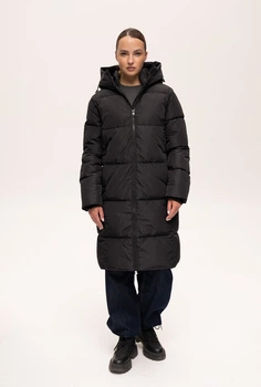 Подовжена зимова жіноча куртка Finn Flare 225502-BL Down fill чорна M