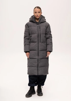 Длинная зимняя куртка женская Finn Flare 224501-GR серая 2XL