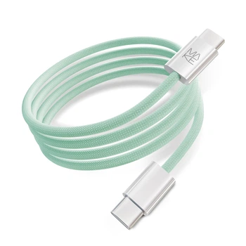 Кабель MAKE Type-C to Type-C PD 65W 1м Nylon Green