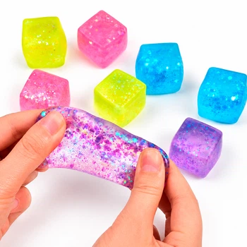Іграшка Кубик льоду (3 см) Cube желейний Гліттер антистрес тягучка NeeDoh іграшка сюрприз, 1 шт для дітей (арт 16197)