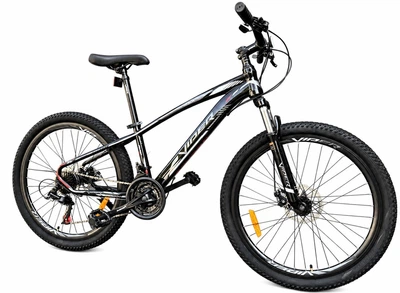 Горный подростковый велосипед Viper Nevada 24" FR/D, рама 12,5", 21 скорость, дисковые тормоза, черно-белый