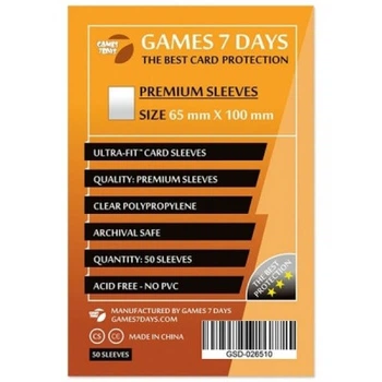 Протектор для карт Games 7 Days 65 х 100 мм, Magnum, 50 шт (PREMIUM)