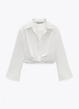 Рубашка женская укороченная ZARA на запах S