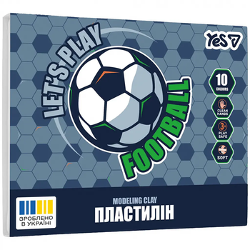 Пластилін 10 кольорів, 200 г Football 540713 Yes