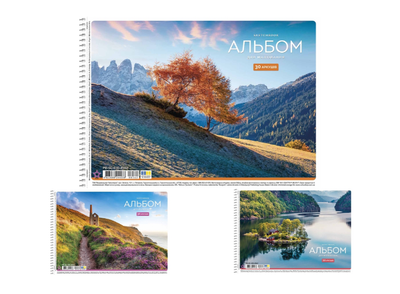 Альбом для малювання А4, 30 аркушів, 120 г/м2, мікс PB-SC-030-8055 Школярик