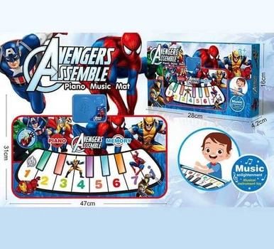Коврик музыкальный пианино Marvel Avengers Assemble, 7 клавиш, 2 режима игры (TW13)