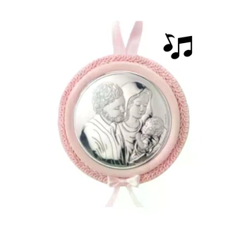 Икона Святая Семья музыкальная для девочки (Ø11 см) Valenti 10563 2RA