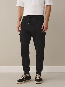 Джоггери Next чоловічі карго з начісом, M, Slim Fit, штани спортивні чорні