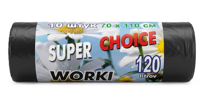 Пакети для сміття Super Choice Ромашка 120л 10шт 70*110см