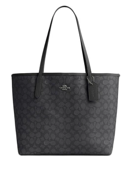 Жіноча сумка Coach City Tote In Signature Canvas CV978 Charcoal / Black