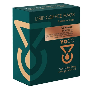 Кофе в дрип-пакетах YOCO Colombia Strawberry, 5 шт × 12 г