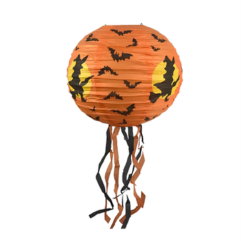 Паперова Підвісна Кулька-Ліхтар Відьма На Мітлі 25см Halloween