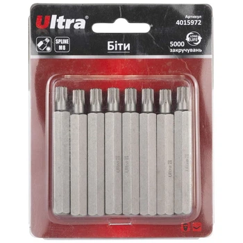 Биты Spline M8x75мм S2 10мм 8шт ULTRA