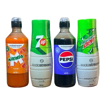 Набір сиропів Sodastream 4 штуки 4x MIRINDA, 7up, PEPSI, Mountain DEW 440ml*4