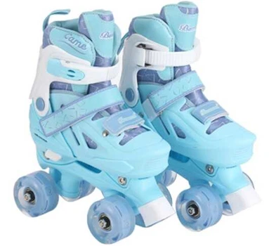 Детские ролики квады Best Roller 2251-43 М раздвижные 34-38 синий со светящимися колесами