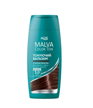 Тонирующий бальзам для волос Malva Color TON №3.0 Темно-каштановый 180 мл (4823115503398)