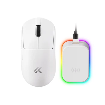 Мышь беспроводная игровая MCHOSE A7 v2 Pro+ Wireless PAW3395, 26000 DPI 2,4G+Bluetooth White