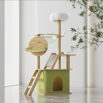 Когтеточка-комплекс для кота (Cat Tree) Volso Y-18 с полочками и домиком устойчивая конструкция 1М