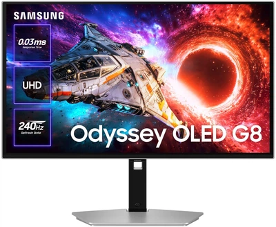 Монітор 32" Samsung Odyssey Gaming G80SH (LS32HG802SIXUA) -- 4K QD-OLED / 0.03 мс (GtG) / 240Гц / DCI 99% / DisplayHDR TrueBlack 400 / AMD FreeSync Premium Pro / Samsung OLED Safeguard+ / PIVOT / USB-C (98W)