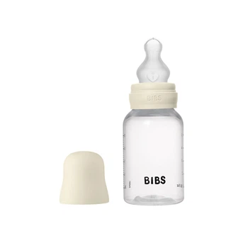 Детская бутылочка BIBS Baby Bottle Round Silicone 150 мл Slow Flow (медленный поток) Ivory