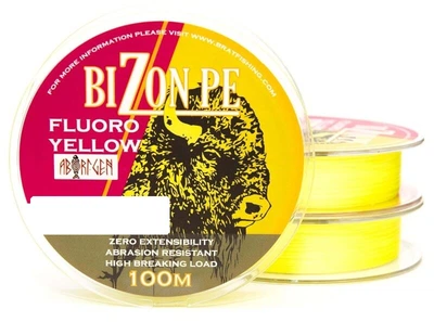 Плетений шнур Bratfishing Bizon PE Fluoro Yellow 0.40 мм 100 м (30/02-024-040)