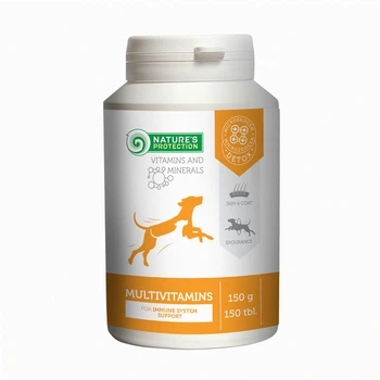 Nature's Protection Multivitamins Мультивітамінна харчова добавка для підтримки імунітету собак, 150 таблеток