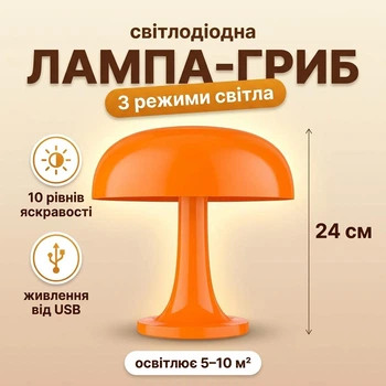 Світлодіодна лампа гриб з регулюванням яскравості та 3 режимами світла