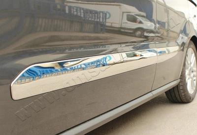 Накладки хромированные на молдинги дверей (4шт, нерж) Ford Courier 2014-, OmsaLine, 2625131