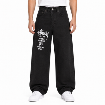 Чоловічі джинси Stussy чорні, вільний крій, оверсайз, Y2K стиль, преміальна якість 27 (1027-804)