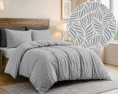 Комплект постільної білизни SoundSleep Leaves Grey бязь-голд євро 200х220 см (2800005187823)