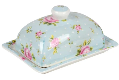 Маслянка порцелянова Vintage Charm з кришкою 18,5×13,5 см для зберігання та подачі вершкового масла