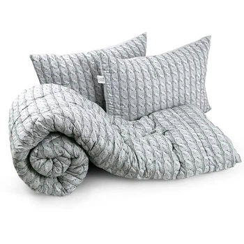 Комплект Руно Grey Braid одеяло 172x205см и 2 подушки 50x70см силиконовый (172.52_Grey Braid)