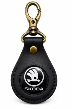 Брелок ручная робота SKODA NEW натуральная кожа 50мм