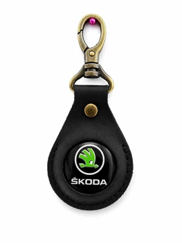 Брелок ручная робота SKODA OLD натуральная кожа 50мм