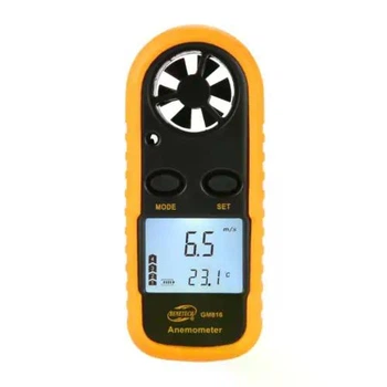 Анемометр BENETECH GM816 жовтий 0.1-30 м/с крильчастий кишеньковий з термометром та підсвіткою дисплея (112-163-GM816)