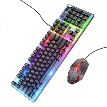 Клавиатура и мышь Hoco GM18 Luminous проводные USB черные 1,5 м